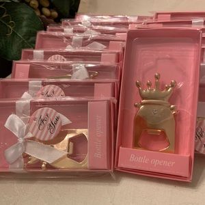16 PCs Crown Shaped Bottle Opener for  Baby Girl Shower Favors